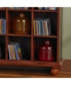 Cherry Finished 4-column Media Storage Shelf