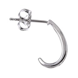 10k White Gold 1/4ct TDW Diamond J Hoop Earrings ( K-L, I3)