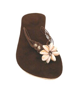 Journee Collection MicroSuede Seashell Flip Flops