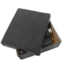 Bass Genuine Leather Stainless Steel 6-oz Flask