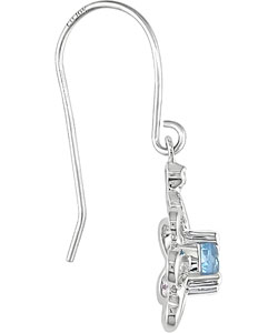 10k Blue Topaz Diamond December Earrings