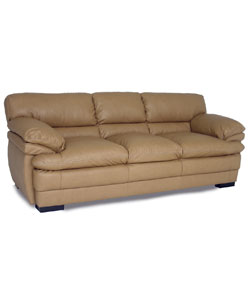 Dalton Tan Leather Sofa and Two Chairs