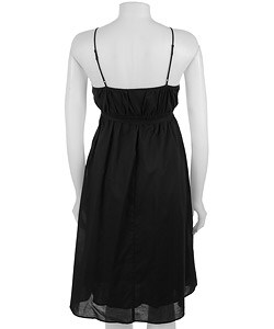 Lapis Solid Black A-line Dress