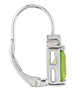 10k White Gold Peridot Leverback Earrings
