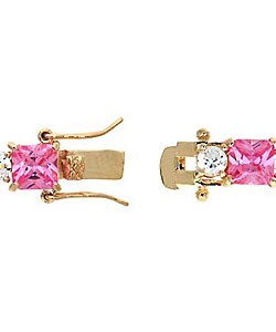 Icz Stonez 18k Gold over Sterling Silver Pink CZ Bracelet