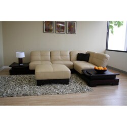 Wyatt 3-piece Full Leather Platform Sectional