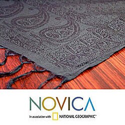 Black Breeze Silk Shawl (India)