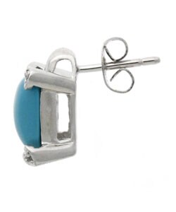 Sterling Silver Square Synthetic Turquoise Earrings
