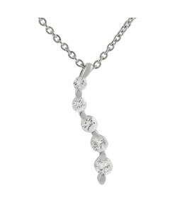 Sterling Silver Journey CZ Earring & Necklace Set