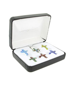SS Murano Glass Interchangeable Cross Pendant Set