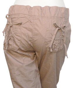 Tulle Cotton Drawstring Capri Pants