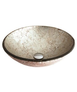Fontaine Silver Foil Glass Vessel Bathroom Sink