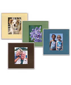 Glass Photo Coasters with Storage Rack