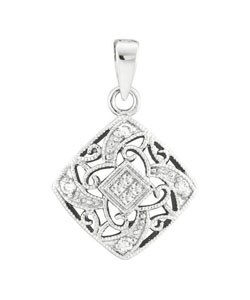 Sterling Silver Vintage Style CZ Pendant