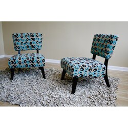 Chloe Contemporary Pattern Accent Chairs (Set of 2)