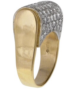 14k Gold 3 1/2ct TDW Diamonds Domed Cocktail Ring