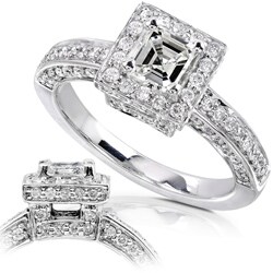 14k White Gold 1ct TDW Asscher Cut Diamond Ring (H-I,SI1)