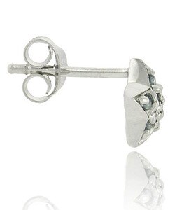 Sterling Silver 1/8ct TDW Diamond Star Earrings