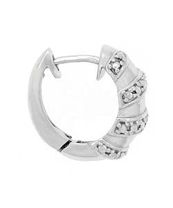 Sterling Silver Diamond Accent Hoop Earrings