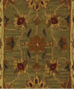 Handmade Heritage Kerman Green/ Gold Wool Rug (2' x 3')