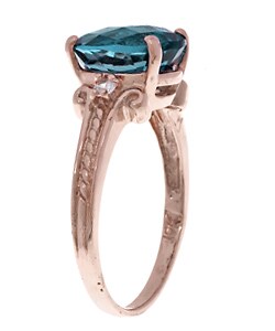 10k Rose Gold London Blue Topaz Ring