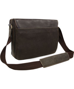 Amerileather Flapover Single Buckle Leather Briefcase