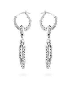 14k White Gold 3/4ct TDW Diamond Dangle Earrings