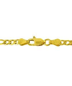 Caribe Gold  14k over Sterling Silver 20-inch Figaro Chain (4.5 mm)