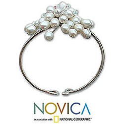 'Floral Star' Pearl and Crystal Bracelet (Thailand)