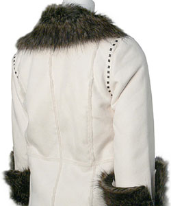 Adi Microsuede Coat with Faux Fur Trim