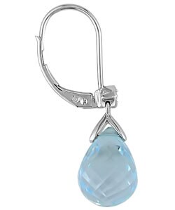 14k White Gold Blue Topaz Dangle Earrings
