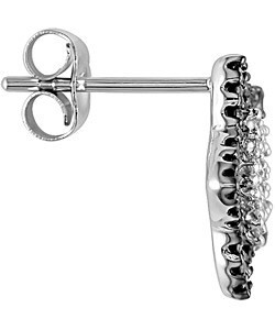 14k Gold 1/4ct Black/ White Diamond Star Earrings