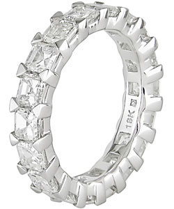 18k White Gold 4ct TDW Asscher Diamond Eternity Ring (G-H, VS2)
