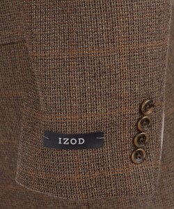 Izod Men's Brown Plaid 2-button Wool-blend Sportscoat