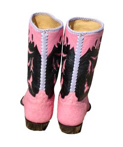 Jurassic Pink and Black Ostrich Cowboy Boots