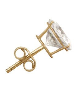 14k Yellow Gold 5mm Cubic Zirconia Stud Earrings