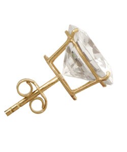 14k Gold 6ct TDW Round Cubic Zirconia Stud Earrings