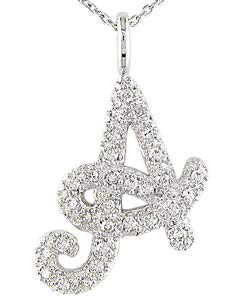 10k Gold 1/6ct Diamond Initial Pendant Necklace