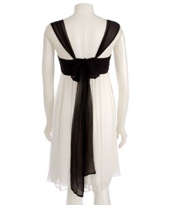 Donna Ricco Sleeveless Empire Dot Dress