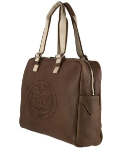 Fendi Brown Leather Perforated Selleria Satchel