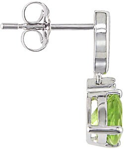 10k White Gold Trillion-cut Peridot Earrings