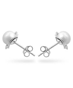 14k White Gold Freshwater Pearl Stud Earrings