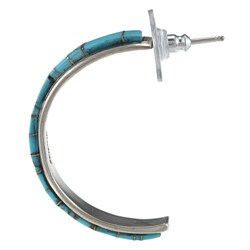Sterling Silver Turquoise Hoop Earrings