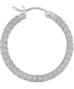 18k White Gold 1ct TDW Diamond Hoop Earrings (G-H, SI)