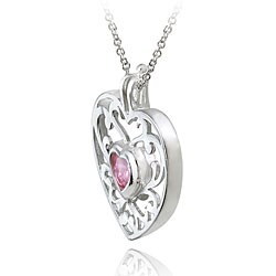 ICZ Stonez Sterling Silver Interchangeable CZ Heart Necklace