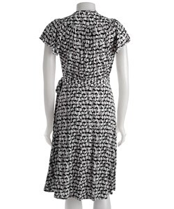 Max & Cleo Flutter Sleeve Faux Wrap Jersey Dress
