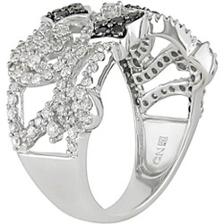 14k Gold 3/4ct TDW Black and White Diamond Ring