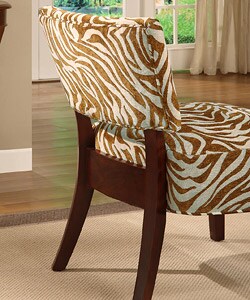 Occasional Chair Brown Zebra Print