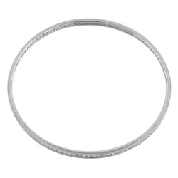 14k White Gold over Silver Oversized CZ Bangle