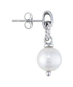 10k Gold FW Pearl and Diamond Earrings (9-10mm)